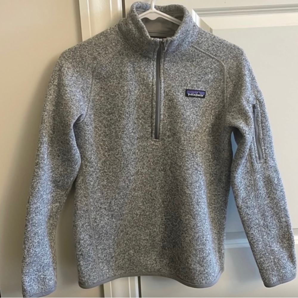 Patagonia Better Sweater 1/4 (quarter) zip fleece, Women Small, Birch White
